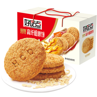 达利园 好吃点 饼干 零食 高纤粗粮饼800g(饼干礼盒)